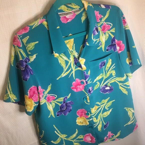 Alfred Dunner | Women’s Teal Floral Print TOP/SKIRT Set - Picture 3 of 14